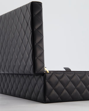 *HOT* Chanel Black Quilted Jewellery Box in Lambskin Leather with Gold Hardware