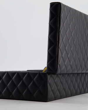 *HOT* Chanel Black Quilted Jewellery Box in Lambskin Leather with Gold Hardware