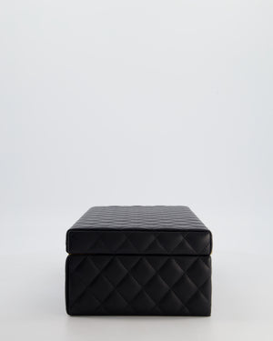 *HOT* Chanel Black Quilted Jewellery Box in Lambskin Leather with Gold Hardware