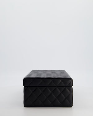 *HOT* Chanel Black Quilted Jewellery Box in Lambskin Leather with Gold Hardware