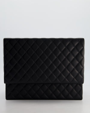 *HOT* Chanel Black Quilted Jewellery Box in Lambskin Leather with Gold Hardware