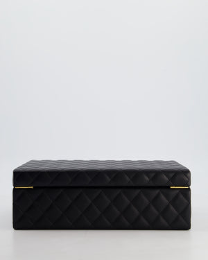 *HOT* Chanel Black Quilted Jewellery Box in Lambskin Leather with Gold Hardware