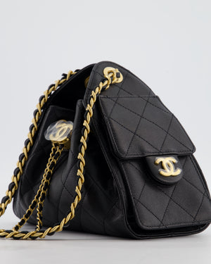 *RARE* Chanel 26C Mini 25 Handbag in Black Caviar Leather with Brushed Gold Hardware