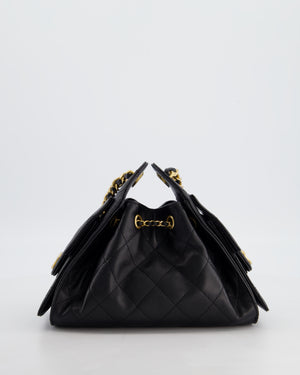 *RARE* Chanel 26C Mini 25 Handbag in Black Caviar Leather with Brushed Gold Hardware