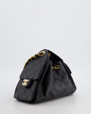 *RARE* Chanel 26C Mini 25 Handbag in Black Caviar Leather with Brushed Gold Hardware