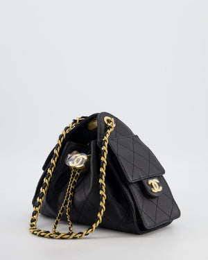 *RARE* Chanel 26C Mini 25 Handbag in Black Caviar Leather with Brushed Gold Hardware