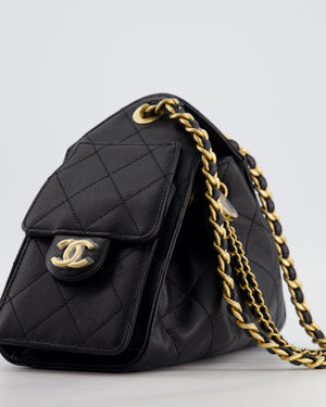 *RARE* Chanel 26C Mini 25 Handbag in Black Caviar Leather with Brushed Gold Hardware