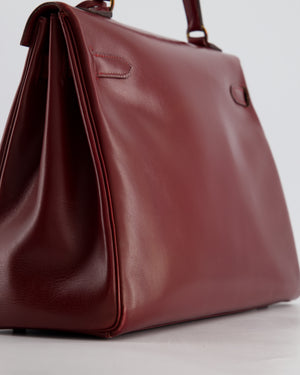 Hermès Vintage Kelly 32 Retourne Bag in Rouge H Box Calfskin Leather with Gold Hardware