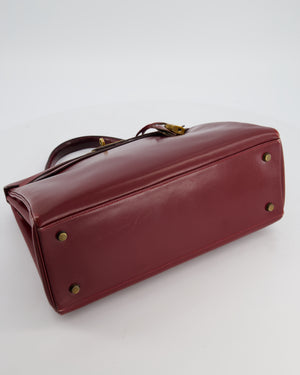 Hermès Vintage Kelly 32 Retourne Bag in Rouge H Box Calfskin Leather with Gold Hardware