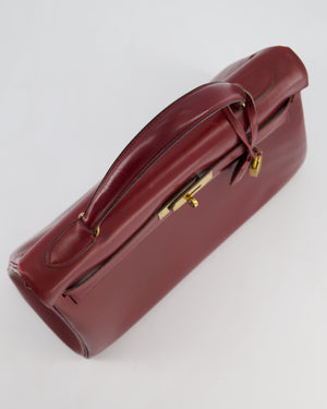 Hermès Vintage Kelly 32 Retourne Bag in Rouge H Box Calfskin Leather with Gold Hardware