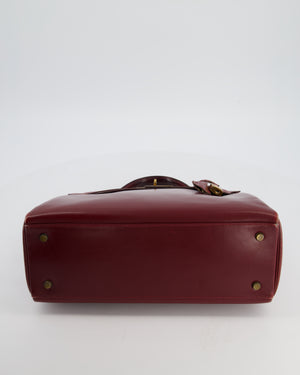 Hermès Vintage Kelly 32 Retourne Bag in Rouge H Box Calfskin Leather with Gold Hardware