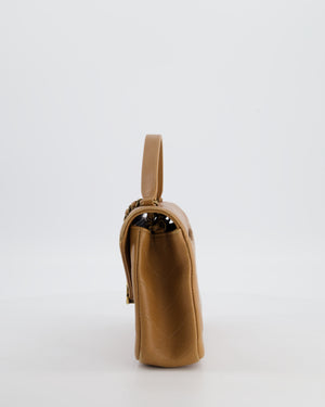 Chanel Caramel Brown Coco Envelope Flap Bag in Calfskin Leather with Antique Gold Hardware