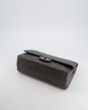 Chanel Stone Grey Jumbo Reissue 2.55 Double Flap Bag in Quilted Aged Calfskin Leather with Gunmetal Hardware