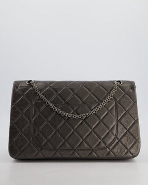 Chanel Stone Grey Jumbo Reissue 2.55 Double Flap Bag in Quilted Aged Calfskin Leather with Gunmetal Hardware
