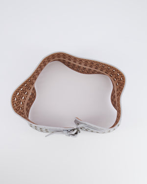 Alaia Pastel Blue Perforated Belt with Buckle Details 70cm