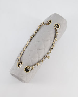 Chanel Dove Grey Small Classic Double Flap Bag in Caviar Leather with Champagne Gold Hardware