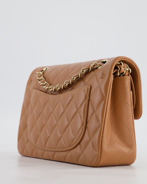 *HOT* Chanel Caramel Small Classic Double Flap Bag in Lambskin Leather with Champagne Gold Hardware