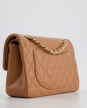 *HOT* Chanel Caramel Small Classic Double Flap Bag in Lambskin Leather with Champagne Gold Hardware
