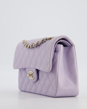 *CUTE COLOUR* Chanel Small Classic Double Flap Bag in Light Violet Lambskin Leather with Champagne Gold Hardware