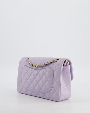 *CUTE COLOUR* Chanel Small Classic Double Flap Bag in Light Violet Lambskin Leather with Champagne Gold Hardware