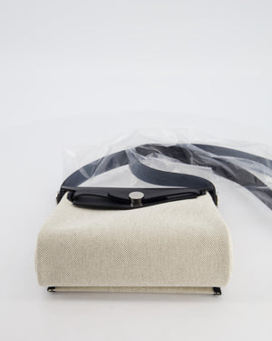 *NEW RELEASE & RARE* Hermès Herbag Zip 20 Bag in Ecru & Vert Amande Viking Toile H Canvas & Noir Vache Hunter Leather with Palladium Hardware