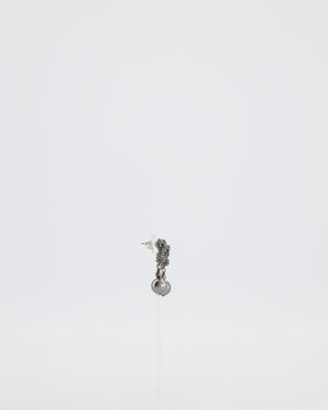 Chanel 15/A Black CC Earrings with Pearl Detail