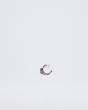 Chanel 14/P Black CC Strass Diamante Earrings