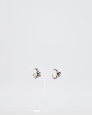 Chanel 14/P Black CC Strass Diamante Earrings