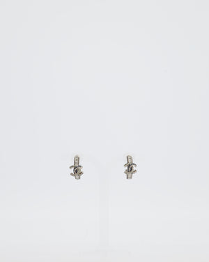 Chanel 14/P Black CC Strass Diamante Earrings