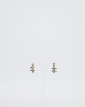 Chanel 14/P Black CC Strass Diamante Earrings