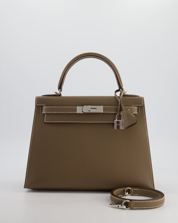 Hermès Kelly 28 Sellier Bag in Etoupe Epsom Leather with Palladium Hardware