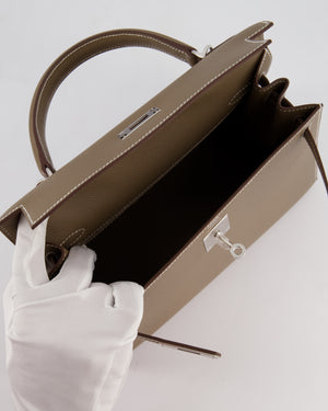 Hermès Kelly 28 Sellier Bag in Etoupe Epsom Leather with Palladium Hardware