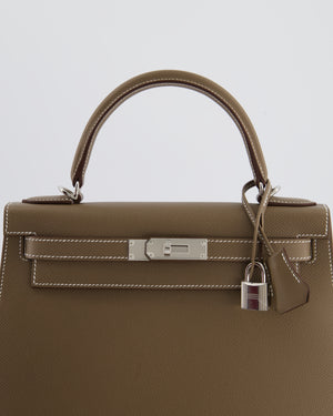Hermès Kelly 28 Sellier Bag in Etoupe Epsom Leather with Palladium Hardware