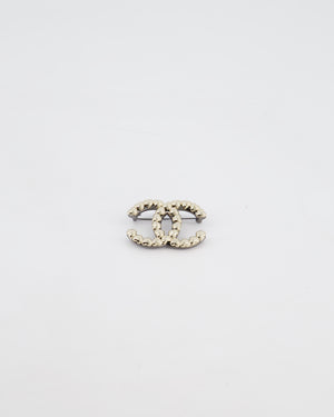 Chanel 22A Champagne Gold and Ruthenium CC Brooch with Heart Detail