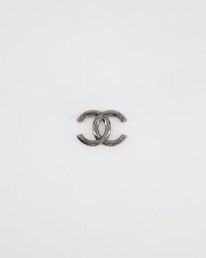 Chanel 22A Champagne Gold and Ruthenium CC Brooch with Heart Detail