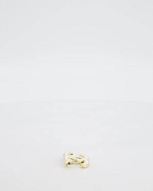 Chanel 23K White & Gold CC Brooch
