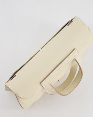 *NEW SIZE* Hermès Mini Halzan Bag in Craie Swift Leather with Gold Hardware