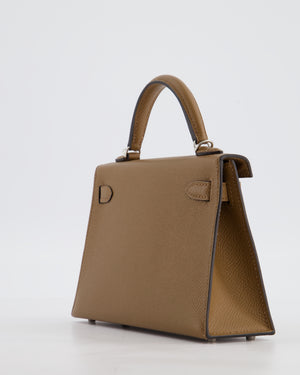 *HOT* Hermès Mini Kelly II 20 Bag in Alezan Epsom Leather with Palladium Hardware