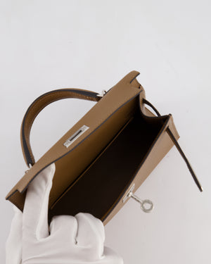 *HOT* Hermès Mini Kelly II 20 Bag in Alezan Epsom Leather with Palladium Hardware