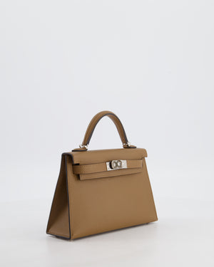 *HOT* Hermès Mini Kelly II 20 Bag in Alezan Epsom Leather with Palladium Hardware
