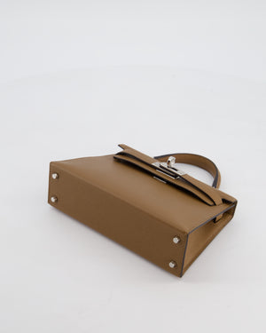 *HOT* Hermès Mini Kelly II 20 Bag in Alezan Epsom Leather with Palladium Hardware