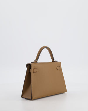 *HOT* Hermès Mini Kelly II 20 Bag in Alezan Epsom Leather with Palladium Hardware
