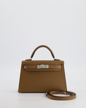 *HOT* Hermès Mini Kelly II 20 Bag in Alezan Epsom Leather with Palladium Hardware
