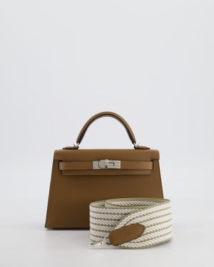 *HOT* Hermès Mini Kelly II 20 Bag in Alezan Epsom Leather with Palladium Hardware