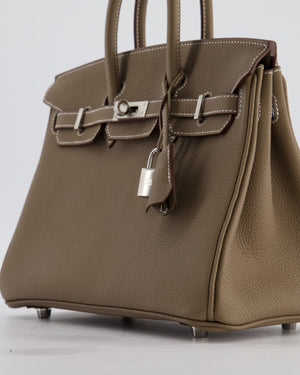 Hermès Birkin 25 Retourne Bag in Etoupe Togo Leather with Palladium Hardware