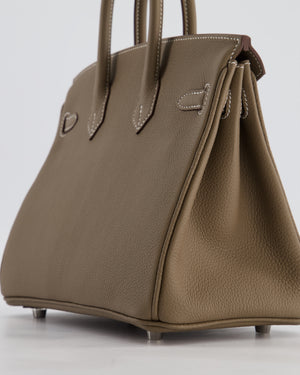 Hermès Birkin 25 Retourne Bag in Etoupe Togo Leather with Palladium Hardware