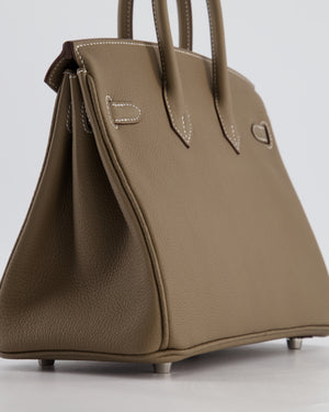 Hermès Birkin 25 Retourne Bag in Etoupe Togo Leather with Palladium Hardware