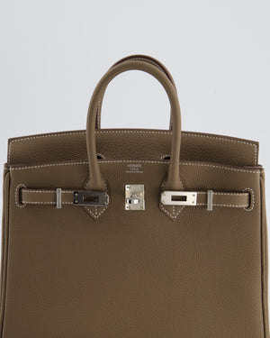 Hermès Birkin 25 Retourne Bag in Etoupe Togo Leather with Palladium Hardware