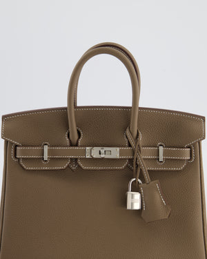 Hermès Birkin 25 Retourne Bag in Etoupe Togo Leather with Palladium Hardware