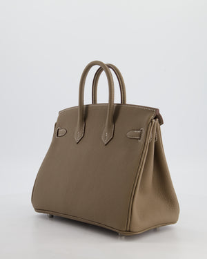 Hermès Birkin 25 Retourne Bag in Etoupe Togo Leather with Palladium Hardware